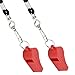 Mudder 2 Pack Plastic Sports Coach Whistles with Lanyard (Red)