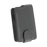 Leather Flip Case Cover with Integrated Screen Protector for SanDisk Sansa Connect MP3 Player - Color Black