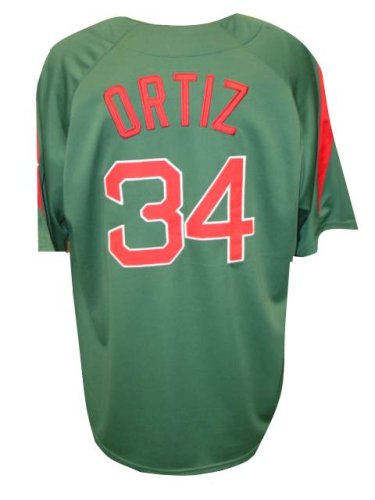 David Ortiz Boston Red Sox Green & Red Majestic Jersey