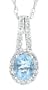 0.36ct Oval Aquamarine and Diamond Pendant in 10Kt White Gold w/chain