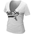 Chicago White Sox Ladies White Relay V-Neck Tri-Blend T-Shirt by Nike