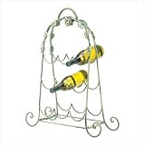 Wrough Iron Gerdigris Vine Wine Bottles Rack Holder