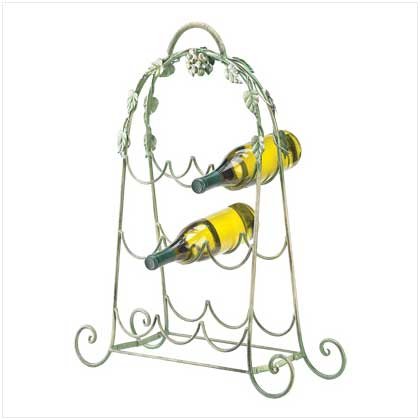 Verdigris Vine Wine Bottle Rack Storage Wrought Iron