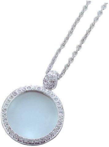 SILVER COLORED MAGNIFIER PENDANT WITH FAUX GEMSTONES : ( Pack of 20 Pcs )