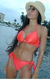 Women's Two-piece Swimsuit by Jax Couture Red Bra Top and Malibu Bottom