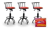3 24"-29" Kansas City Chiefs Seat Black Adjustable Specialty / Custom Barstools Set