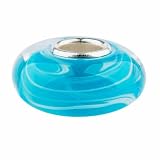 Sterling Silver Core Murano Glass Slide-on and Slide-off Glass Bead , 14 X 8mm. 5mm Hole so Fits Most Bracelets, Compatible with Pandora, Trollbeads Chamilia,silverado,biagi and Many More...