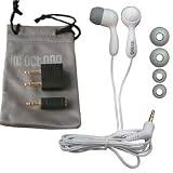 Groove Buds Noise Isolating Hi-Fi Quality Ear Buds Headphone (White) - Retail Version including airline adapter, PDA adapter and microfibre bag