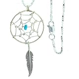 Beautiful! Sterling-silver Navajo Dream Catcher-turquoise pendant-necklaces designed by Artist...