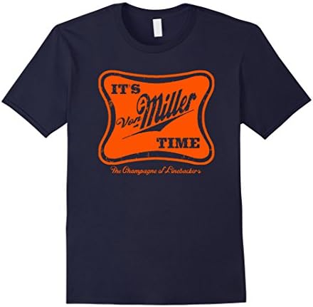 Men's It's Vo-n Mill-er Time Denver Bron-cos Men's T-shirt XL Navy