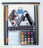 Billiard Pool Table Accessory Kit W/ Modern Style Ball Set Mahogany Finish