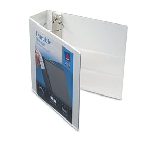 Avery Durable View Binder with 3" EZ-Turn Ring, 17042, White