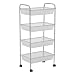Storage Solutions 1620F6 4 Bin Mobile Cart with Wheels, Frost