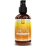 InstaNatural 100% Pure Emu Oil - For Hair Growth, Skin, Face, Stretch Marks, Scars & More - Great for After Shampoo - The Best Natural Cream for Eczema, Muscle & Joint Pain & Nail Beauty - 4 OZ