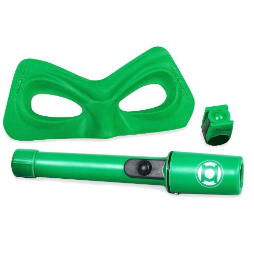 Rubies Green Lantern Accessories Kit - Flashlight With Green Bulb, Mask And Ring