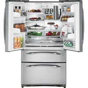 GE PGCS1PJXSS 20.7CF French-Door Refrigerator W  Armoire Double Drawer by 
