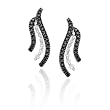 14K White Gold 1/2 ct. Black and White Diamond "Journey of Love" Curve Earrings