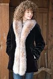 Women's 32 Sheared Beaver Lapover with Fox Tuxedo