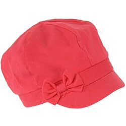 Kids 3-7 years Cotton Summer Newsboy Bow Hat Cap Hot Pink