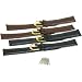 4 18mm Long Watch Bands Black & Brown Geniune Leather Watchbands