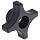 Davies Thermoplastic Four Arm knob, Flute Rim, Threaded Through Hole, 3/8"-16 Thread Size X 1/2" Thread Length, 2-1/4" Diameter (Pack of 5)