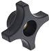 Davies Thermoplastic Four Arm knob, Flute Rim, Threaded Through Hole, 3/8"-16 Thread Size X 1/2" Thread Length, 2-1/4" Diameter (Pack of 5)