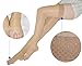 BriteLeafs Sheer Compression Stockings Thigh High 20-30 mmHg, Firm Support, Open Toe, Stay-Up Silicone Band (X-Large, Beige)