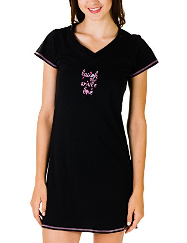Rene Rofe Embroidered Design V-Neck Night Shirt