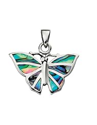 Elements, Silver Paua Shell Butterfly Pendant