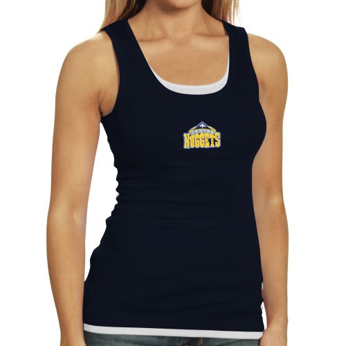 Denver Nuggets Ladies Navy Blue Harmony Layered Tank Top (Medium)