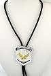 German Silver & Abalone Eagle Bolo Tie