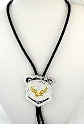 German Silver & Abalone Eagle Bolo Tie