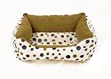 Happy Tails Polka Dot Snuggle Pet Bed, Spring Green