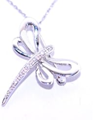 14K White Gold Diamond Dragonfly Pin