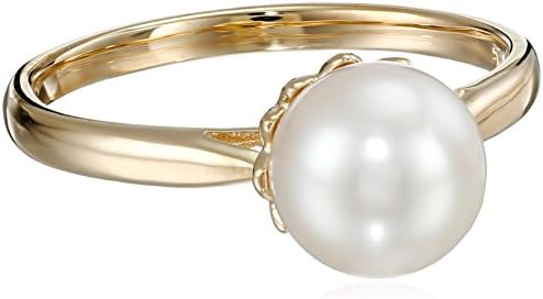 Akoya Cultured Pearl Ring with 14k Yellow Gold (8-8.5mm) Size 8