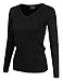 NINEXIS Womens Long Sleeve V-Neck Cable Knit Solid/Stripe Sweater S-XL (28 Colors)