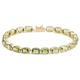 14k Yellow Gold Peridot Tennis Bracelet, 7 1 4