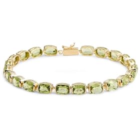 14k Yellow Gold Peridot Tennis Bracelet, 7 1 4 by