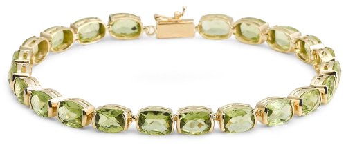 14k Yellow Gold Peridot Tennis Bracelet, 7 1/4"