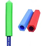 ARK's Krypto-Bite - Made in the USA Chewable Pencil Topper Tubes (Combo - 1 of Each Toughness, Red/Green/Blue)