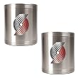 Portland Trail Blazers 2pc Stainless Steel Can Holder Set - Primary Logo NBA Basketball