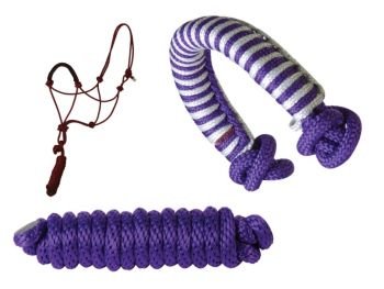 Basic Braided Rope Nose Poly Rope Halter Lime Gree