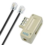 CABLING� Filtre ADSL + C�ble RJ11/RJ11 Cat 5 m/m - 2m de couleur gris cable et prise gigogne ADSL2 pour raccorder une ligne France Telecom.par CABLING�