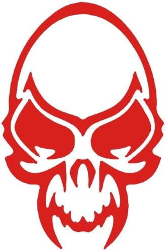 ALIEN SKULL HEAD space UFO 5" (color: RED) Vinyl Decal Window Sticker for Cars, Trucks, Windows, Walls, Laptops, and other stuff.