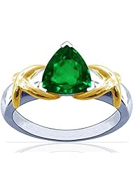 18K White Gold Triangle Cut Emerald Solitaire Ring (GIA Certificate)