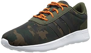 Adidas NEO Men's Lite Racer Lifestyle Running Shoe, Night Cargo/Black/Orange, 9 M US