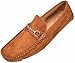 Amali Mens Cognac Plush Microfiber Loafer Driving Shoe with Silver Chain Ornament: Style Ecker-215