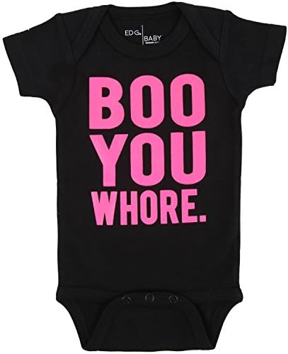 "BOO YOU WHORE" Bodysuit in Black by ED G Baby (0-6 M)