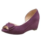 ALL BLACK Women's 3NY-20 Half Bow Suede Wedge