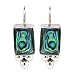 Sterling Silver Abalone Inlay Rectangle Drop title=